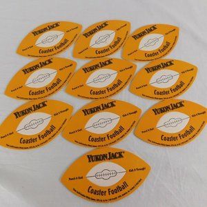 Yukon Jack Coaster Football Punch It Out Kick It Through Lot of 10 Yellow White